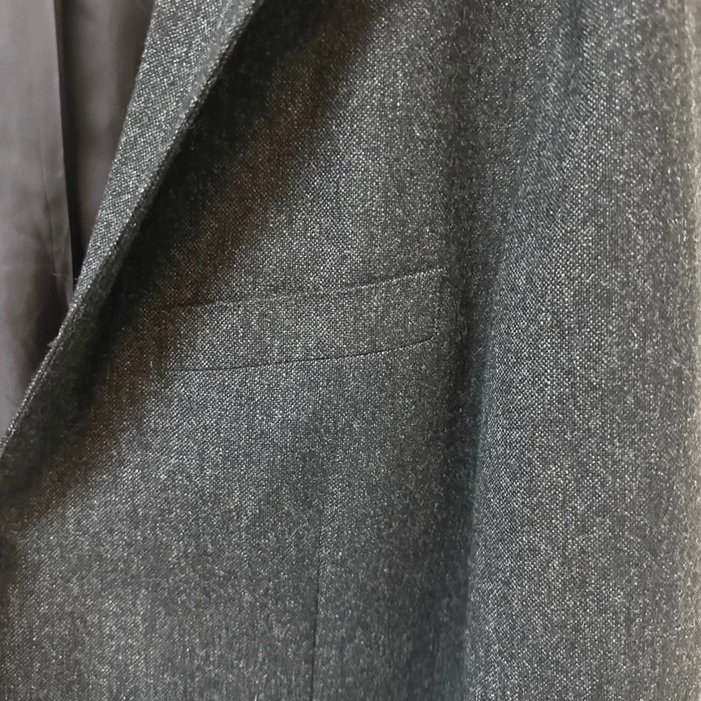 J.Crew Ludlow Slim Blazer 44L Charcoal Grey Abraham Moon Wool Suit Jacket